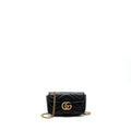 GUCCI GG MARMONT SUPER MINI BAG CALFSKIN BLACK GHW