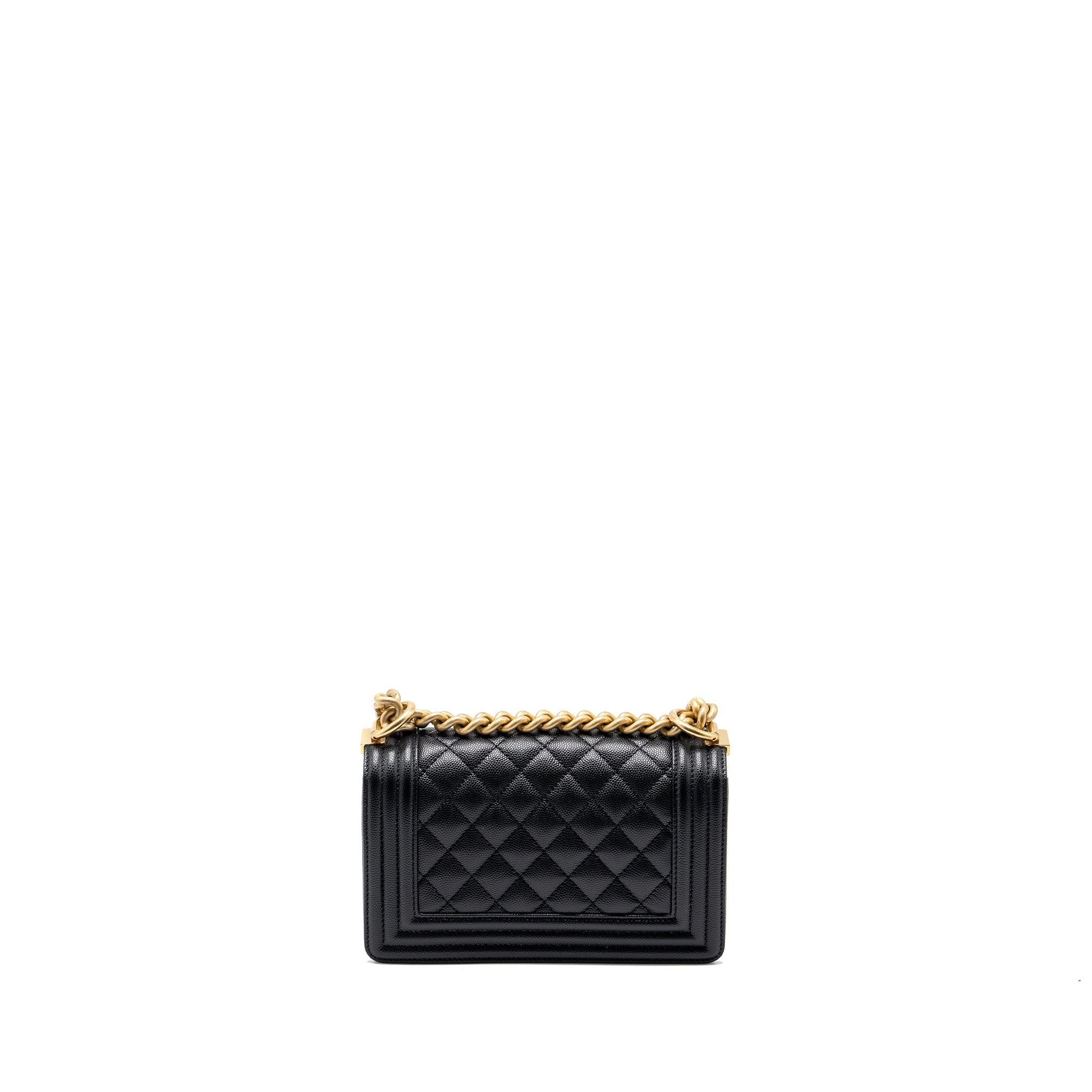 CHANEL SMALL BOY BAG CAVIAR BLACK GHW(MICROCHIP)