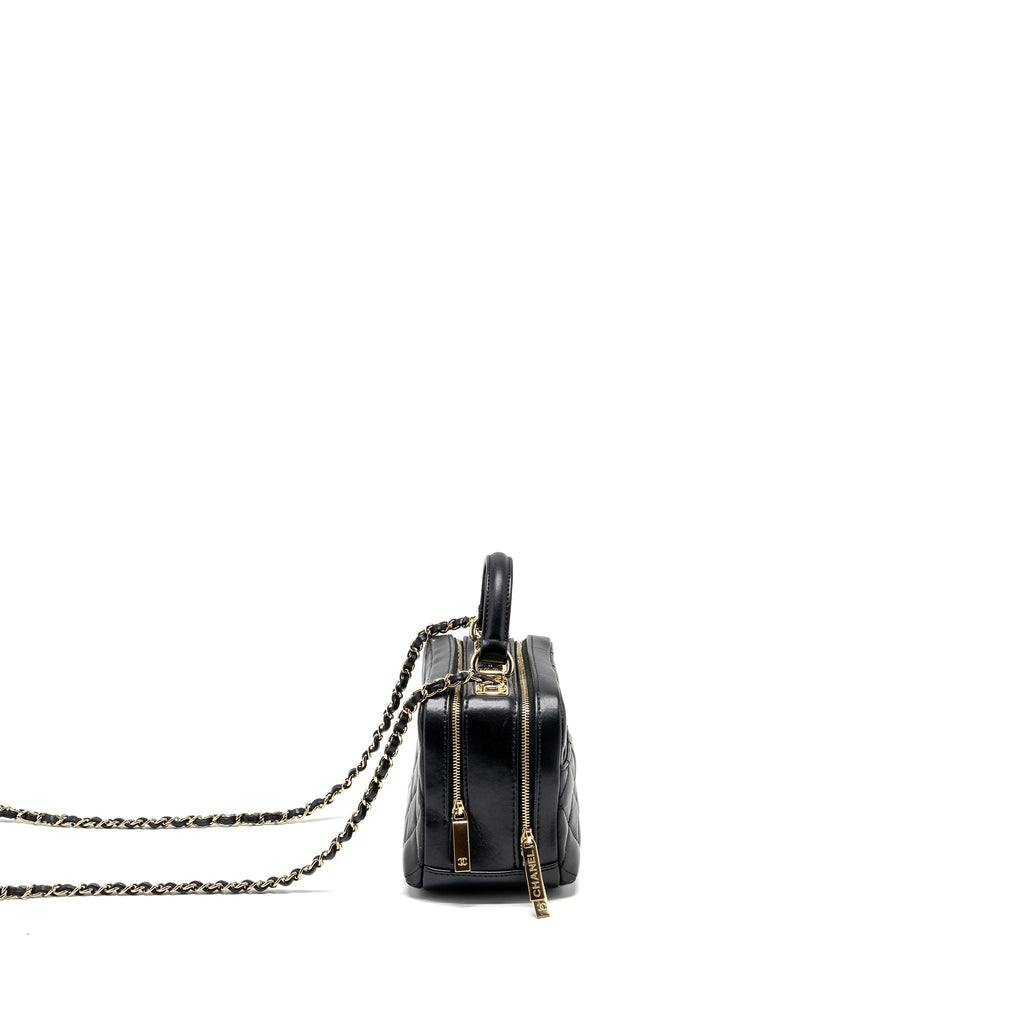 CHANEL TRENDY CC TOP HANDLE VANITY BAG LAMBSKIN BLACK GHW