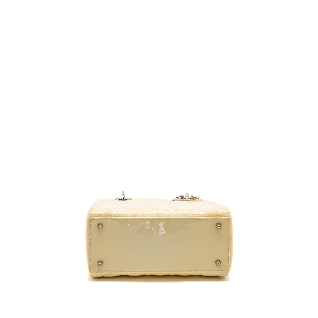 DIOR MEDIUM LADY DIOR PATENT LIGHT YELLOW SHW