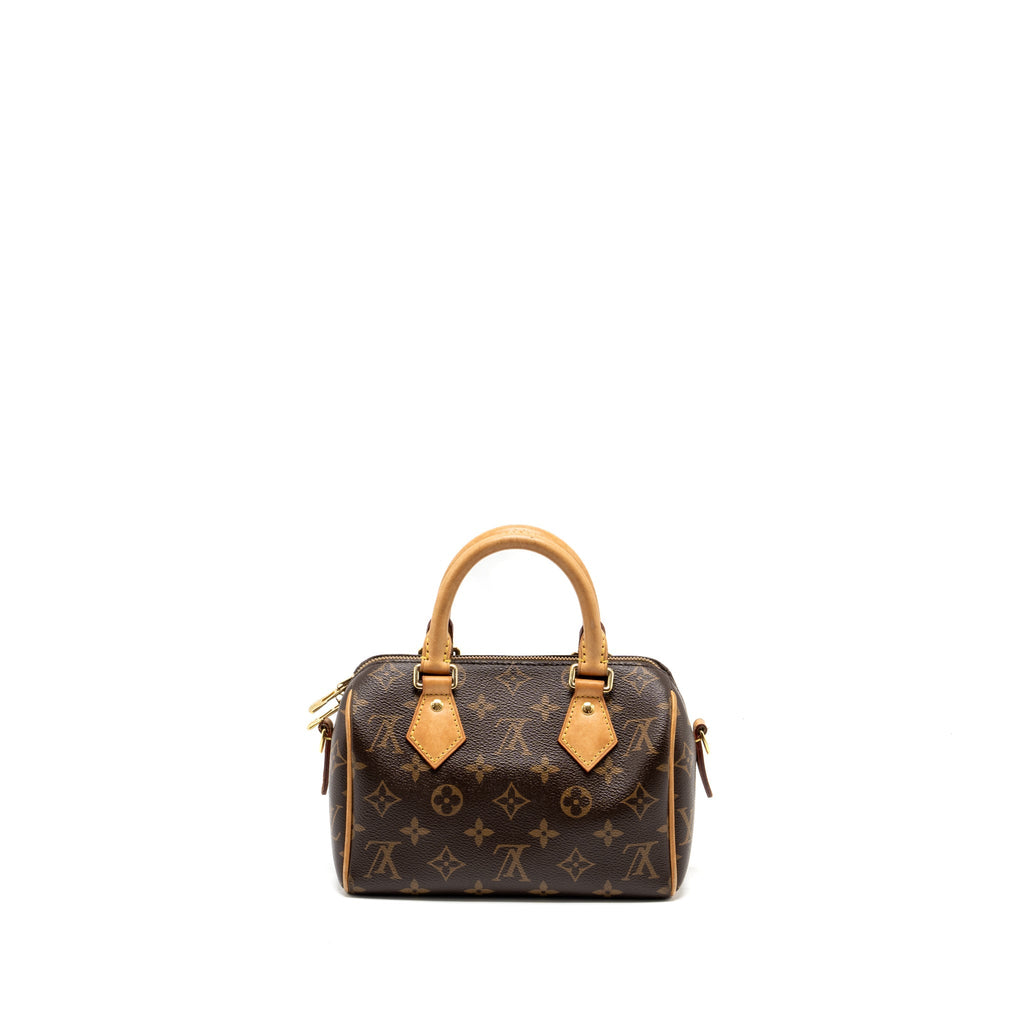 LOUIS VUITTON SPEEDY 20 BANDOULIERE  MONOGRAM CANVAS BLACK STRAP GHW
