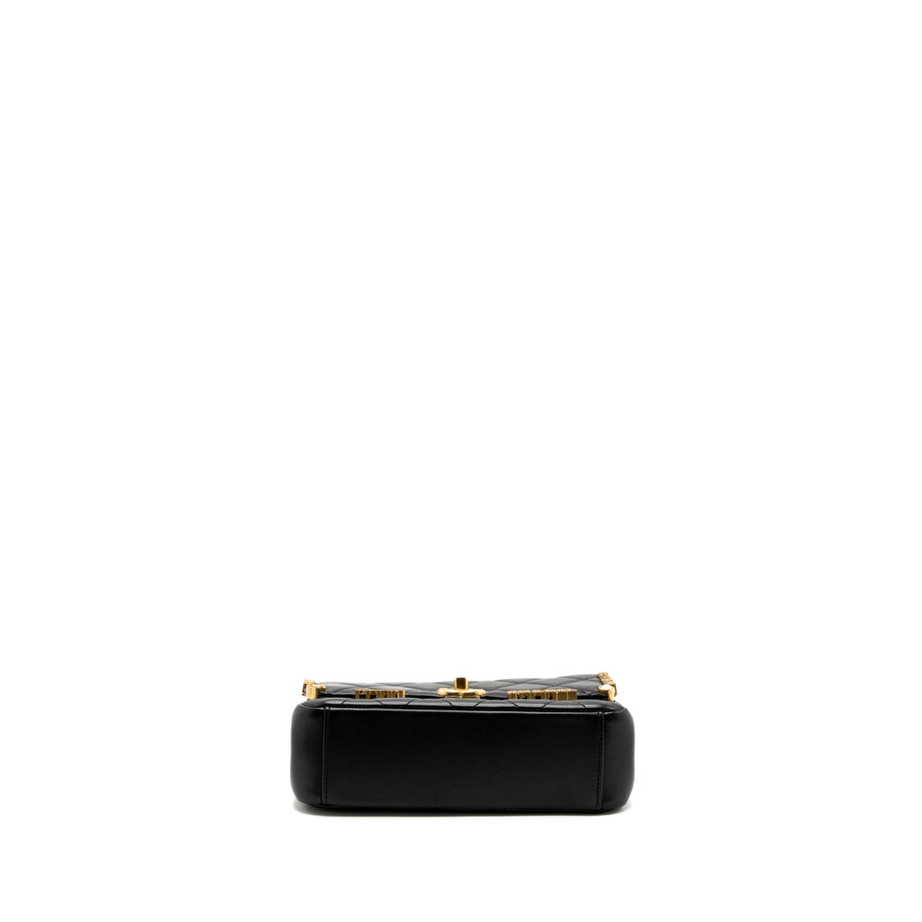 CHANEL LIMITED EDITION QUILTED FLAP BAG LAMBSKIN BLACK GHW (MICROCHIP)