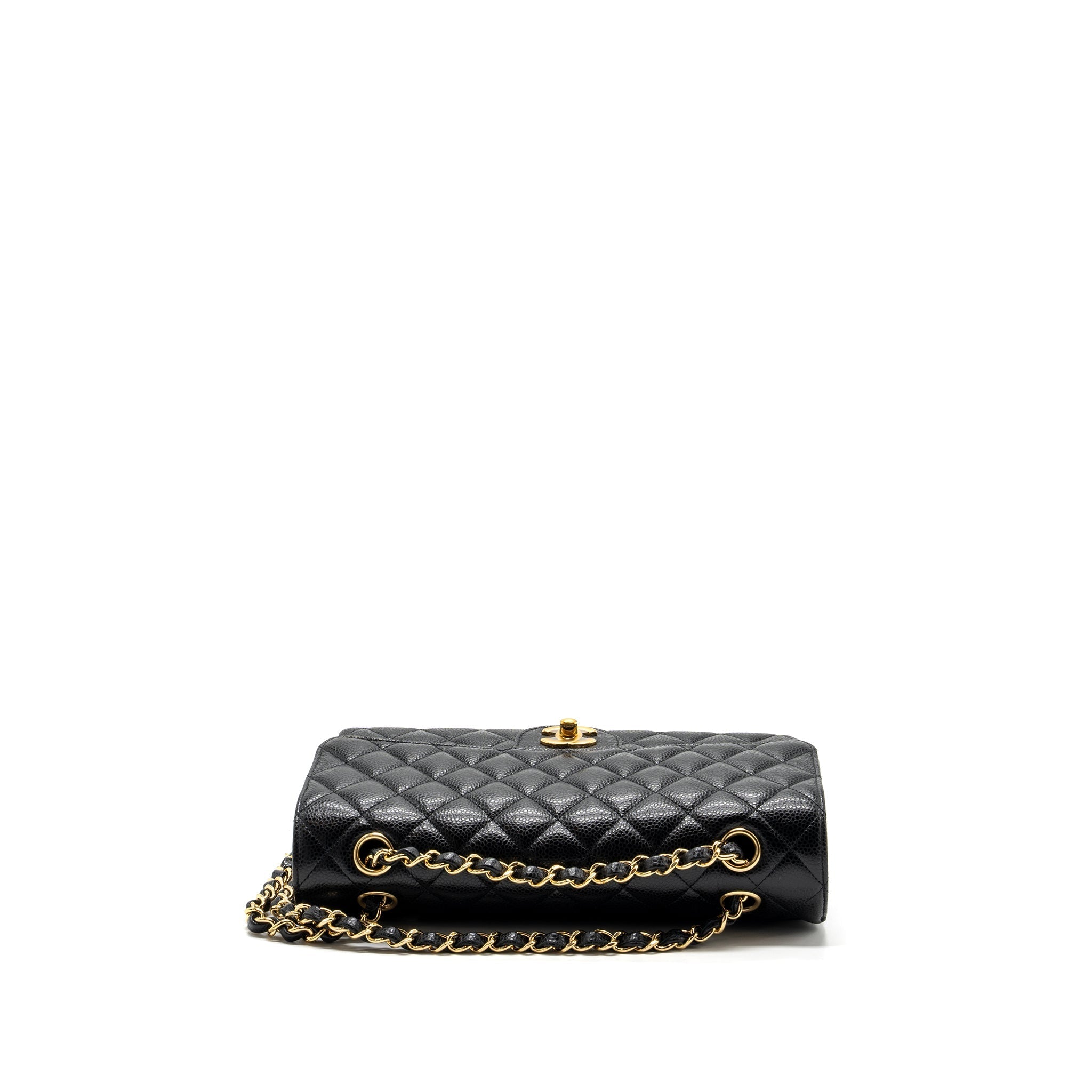 CHANEL MEDIUM CLASSIC DOUBLE FLAP BAG CAVIAR BLACK GHW