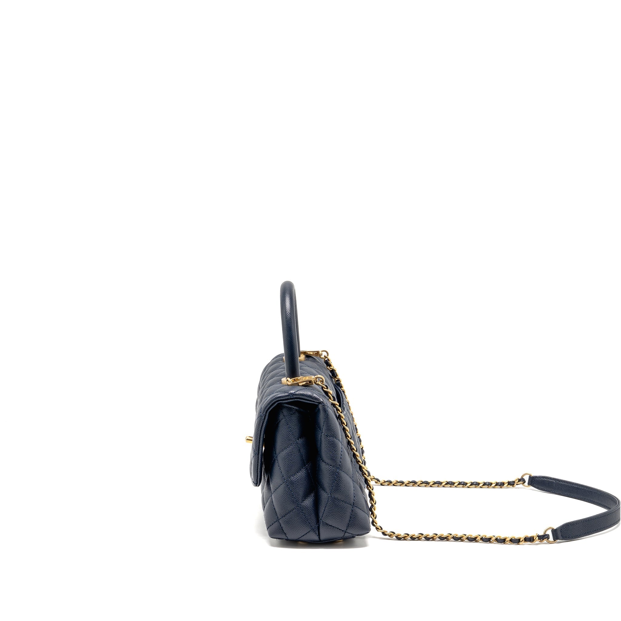 CHANEL SMALL COCO HANDLE CAVIAR NAVY GHW