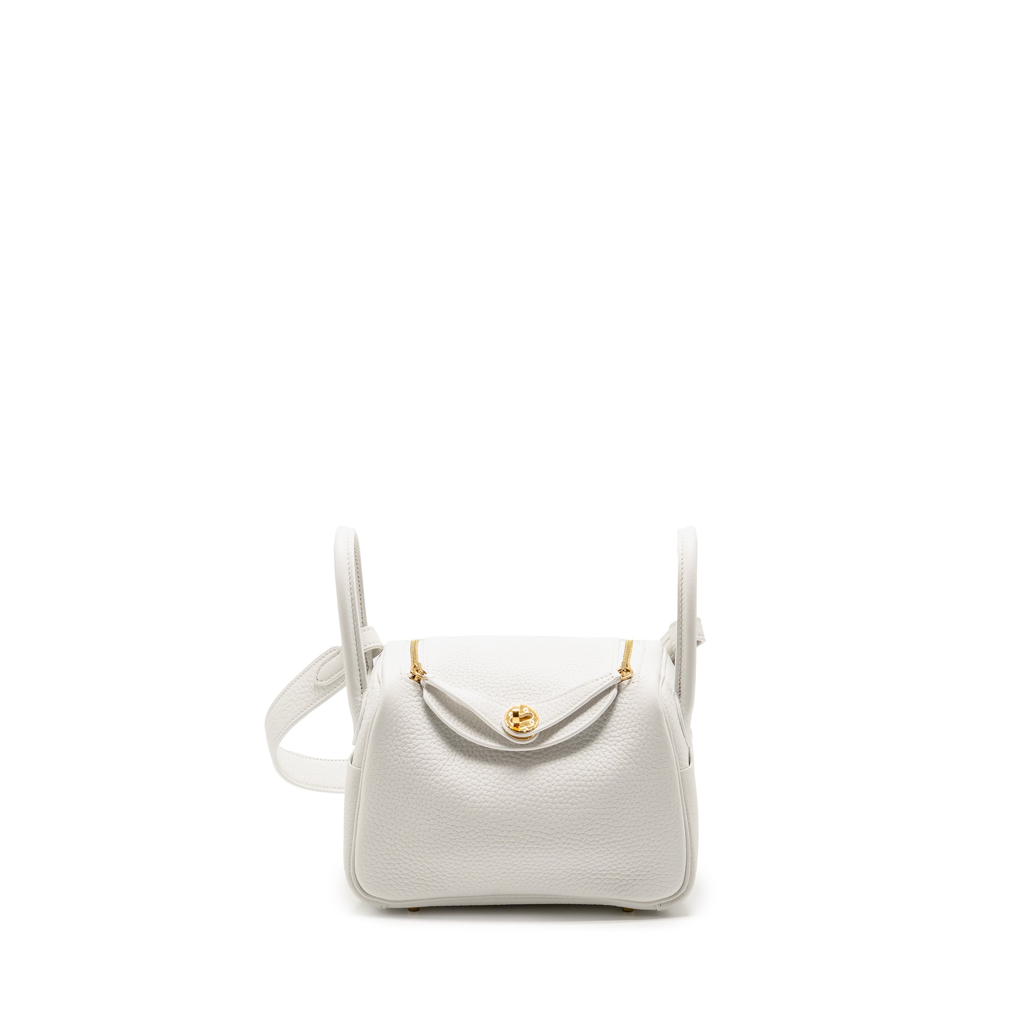 HERMES MINI LINDY II CLEMENCE NEW WHITE GHW