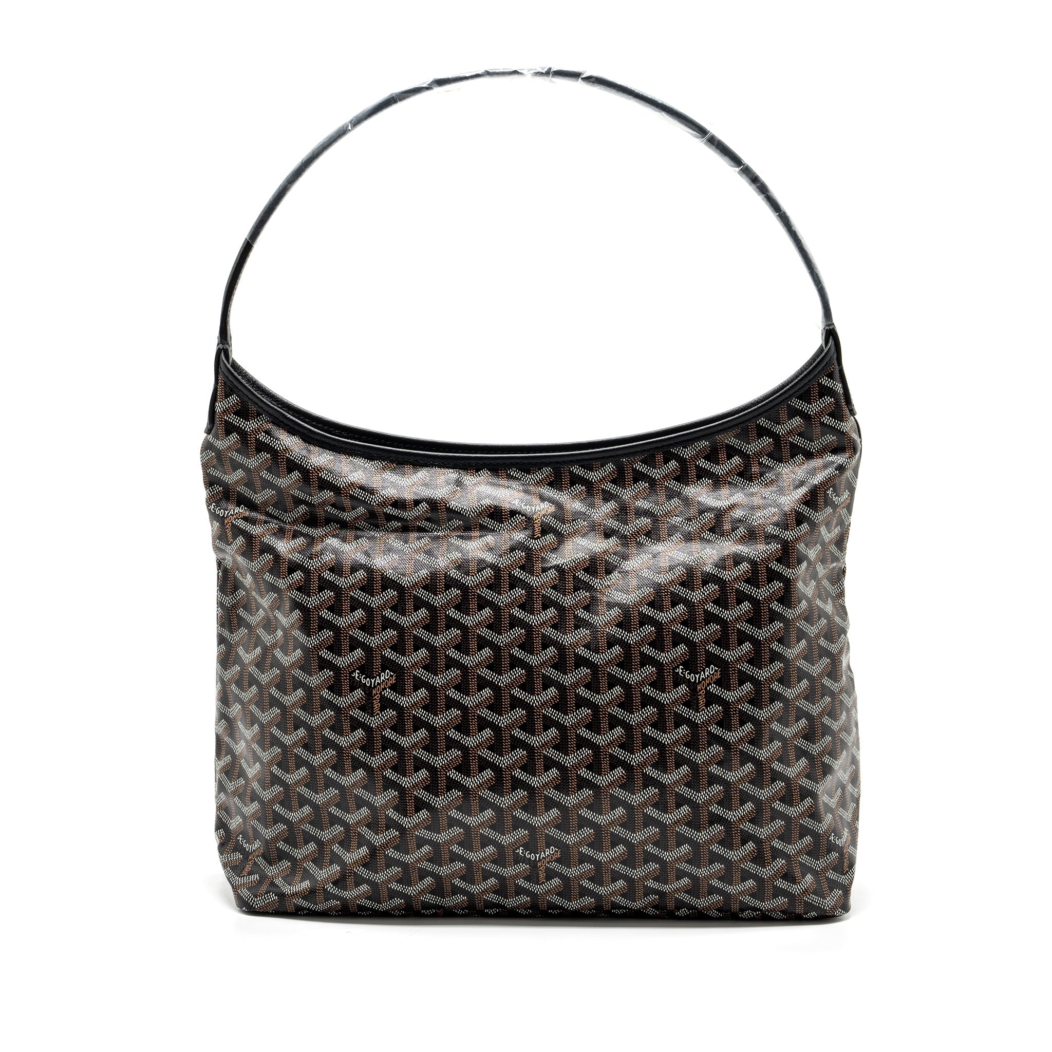 GOYARD BOHEME HOBO BAG GOYARDLINE CANVAS CALFSKIN BLACK LIMITED EDITION SHW