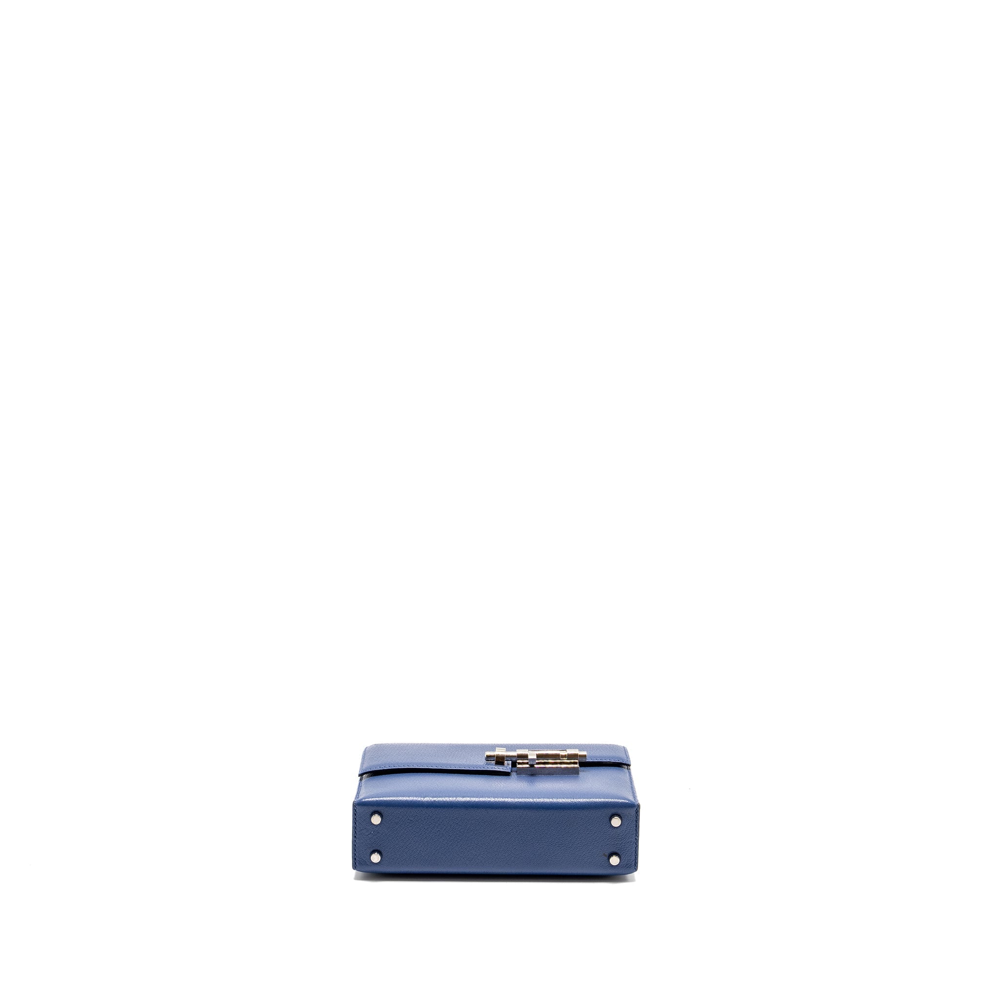 HERMES MINI VERROU CHÈVRE MYSORE BLUE BRIGHTON SHW