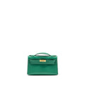 HERMES KELLY POCHETTE SWIFT VERT VERTIGO GHW