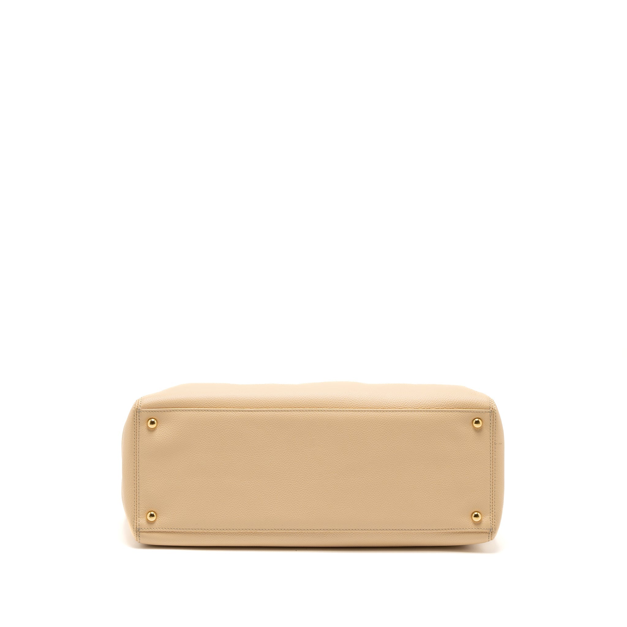CHANEL CERF TOTE BAG GRAINED CALFSKIN BEIGE GHW