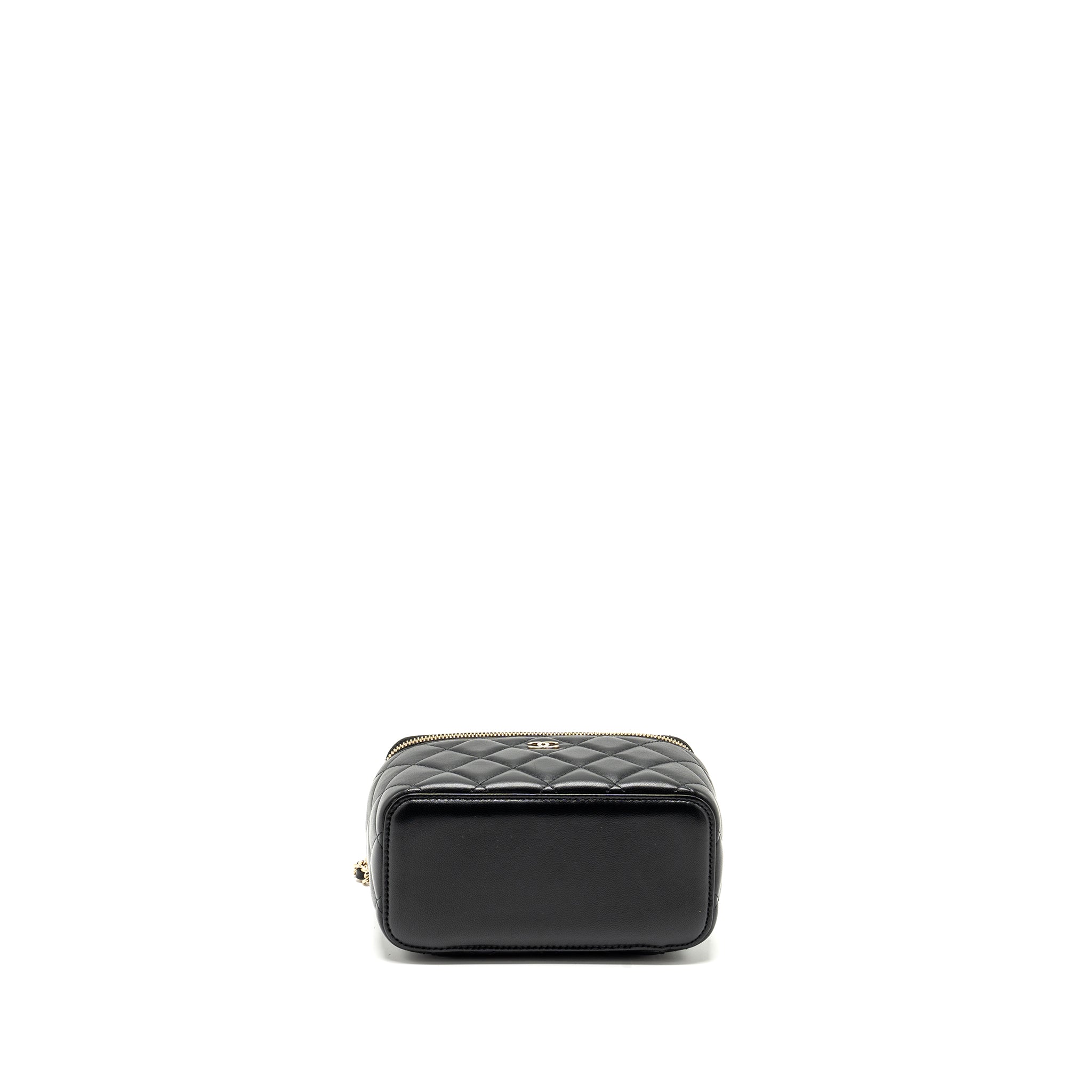 CHANEL LONG VANITY CASE LAMBSKIN BLACK LGHW