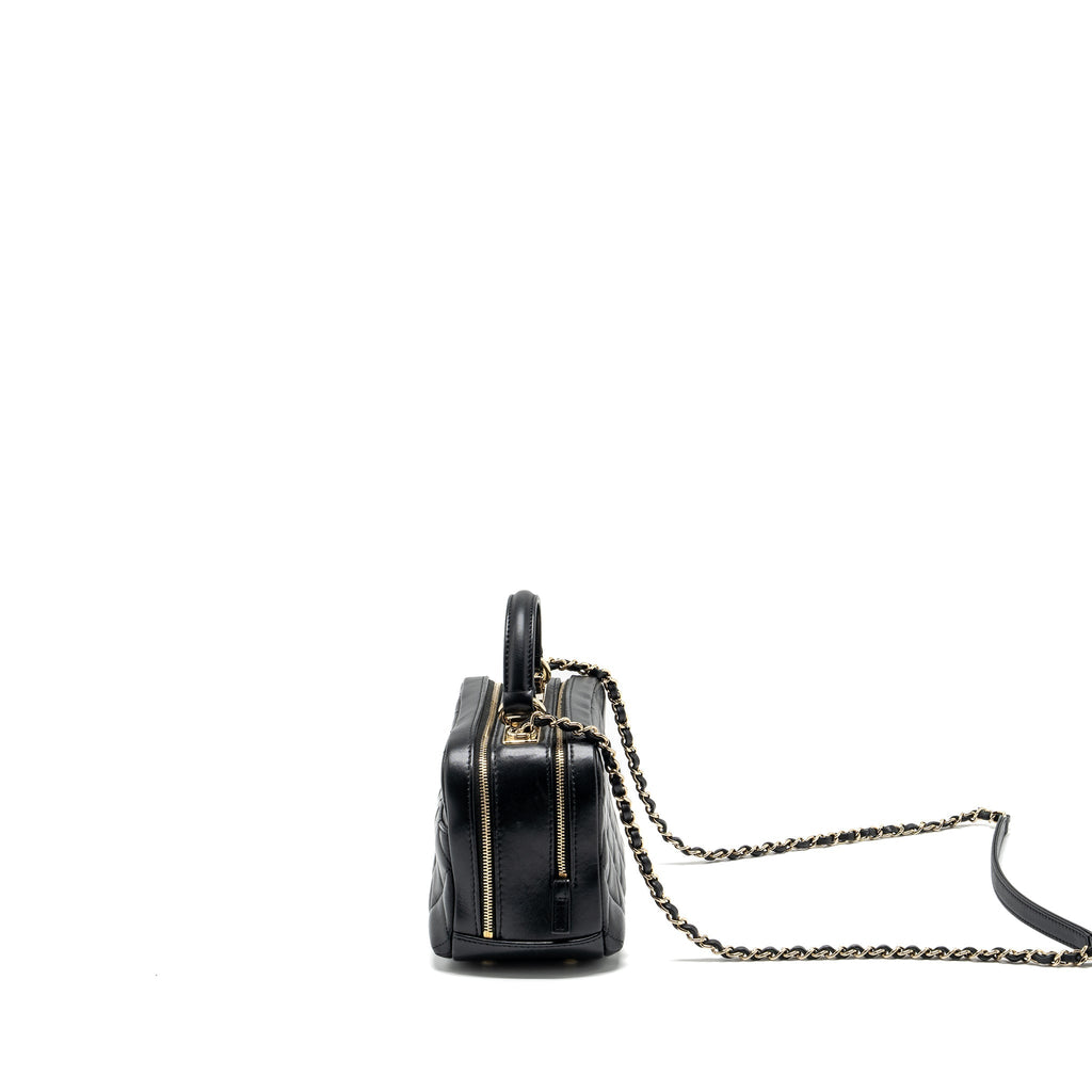 CHANEL TRENDY CC TOP HANDLE VANITY BAG LAMBSKIN BLACK GHW