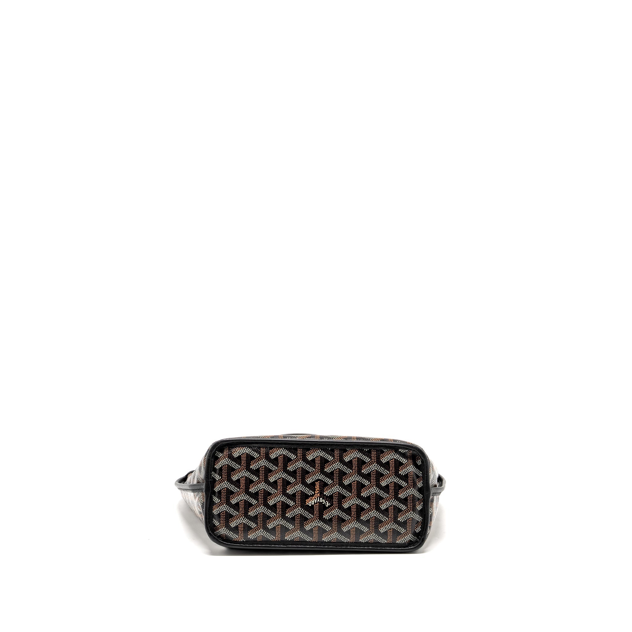 GOYARD MINI ANJOU TOTE GOYARDINE CANVAS / CALFSKIN BLACK SHW