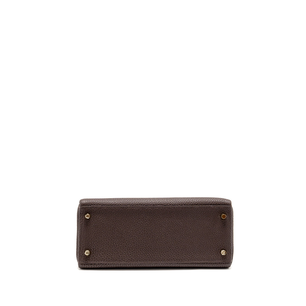 HERMES KELLY 28 TOGO CHOCOLATE GHW
