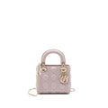 DIOR MINI LADY DIOR LAMBSKIN LIGHT PINK LGHW