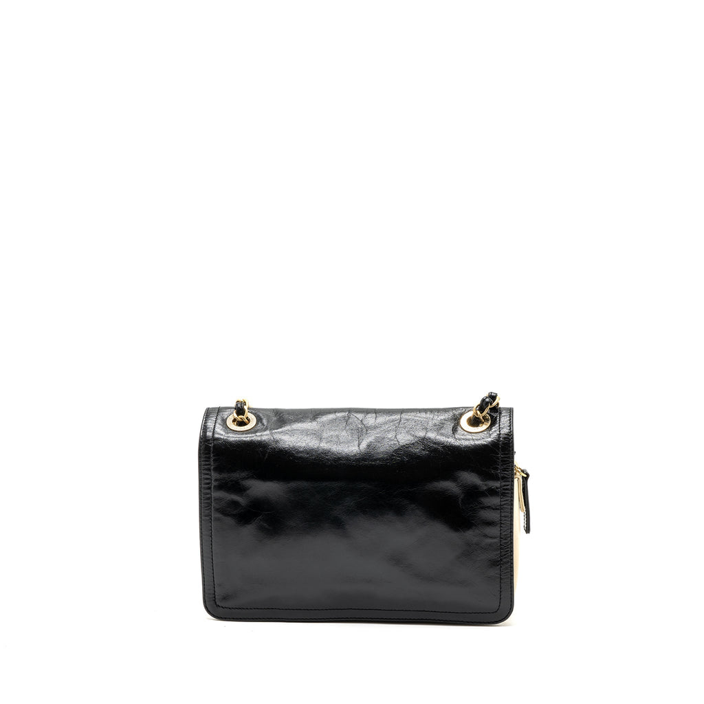 CHANEL MEDIUM IN THE MIX FLAP BAG LEATHER BLACK/BEIGE/CREAM GHW