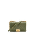 CHANEL MEDIUM BOY BAG LAMBSKIN GREEN GHW