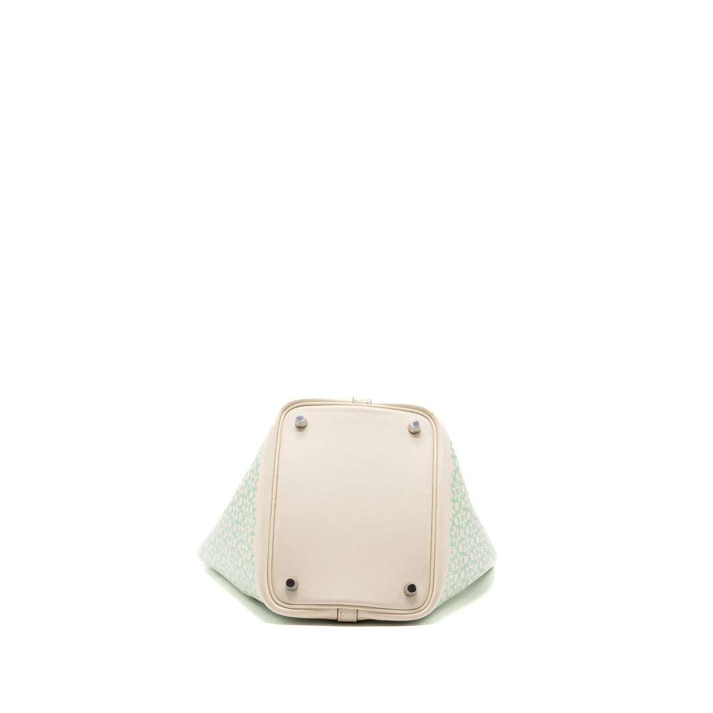 HERMES PICOTIN 18 LOCK BAG LUCKY DAISY SWIFT NATA/VERT/BLANC SHW