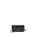 CHANEL QUILTED CC CLUTCH ON CHAIN CAVIAR BLACK LGHW (MICROCHIP)