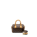LOUIS VUITTON SPEEDY 20 BANDOULIERE  MONOGRAM CANVAS BLACK STRAP GHW