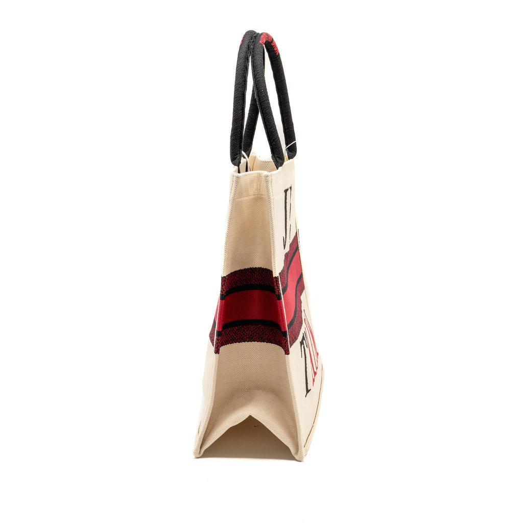 DIOR DIORAMOUR VALENTINES JE T’AIME LIMITED EDITION LARGE BOOK TOTE CANVAS MULTICOLOUR
