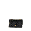 CHANEL MEDIUM CLASSIC DOUBLE FLAP BAG CAVIAR BLACK GHW