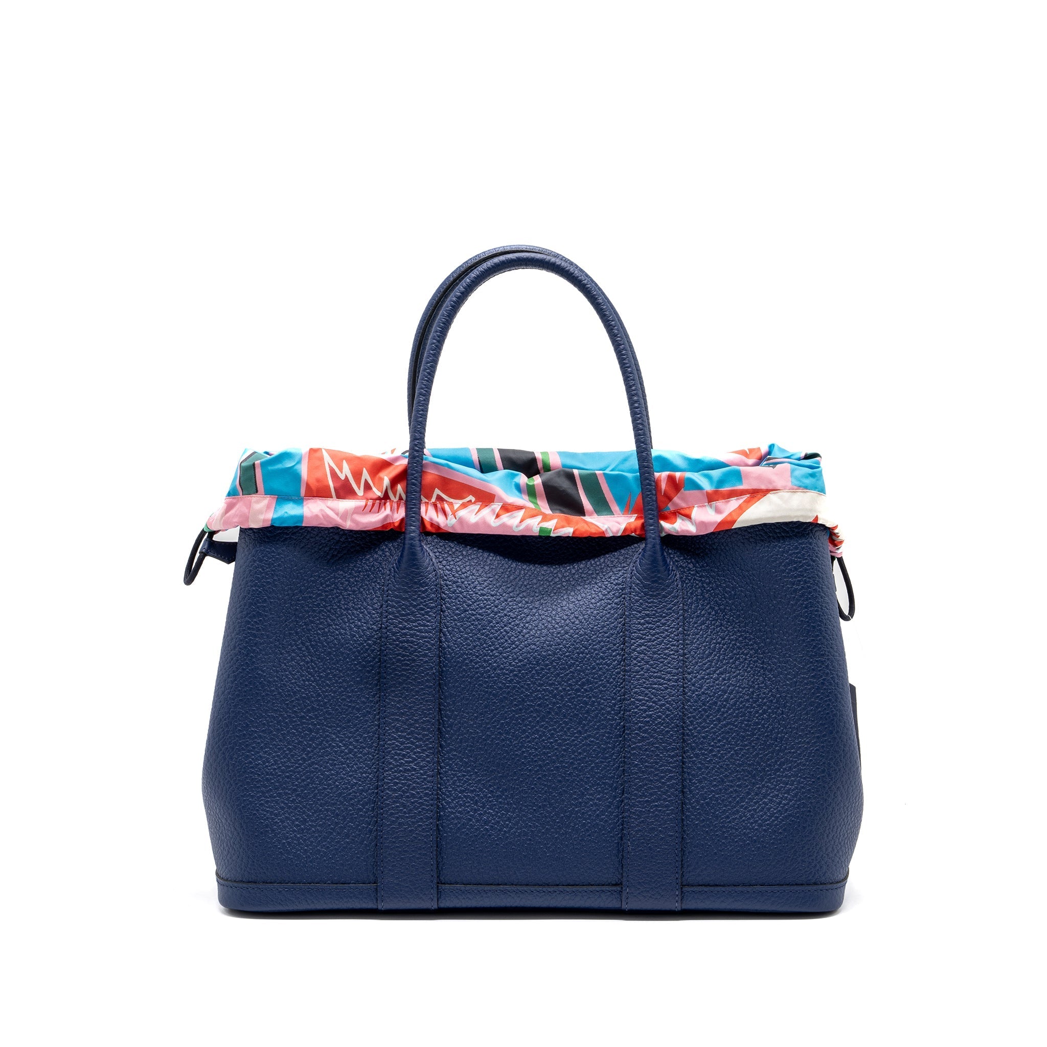 HERMES GARDEN POUCH 36 COUNTRY/SOIE TECH BLUE SAPHIR/PINK/BLUE AZTEQUE