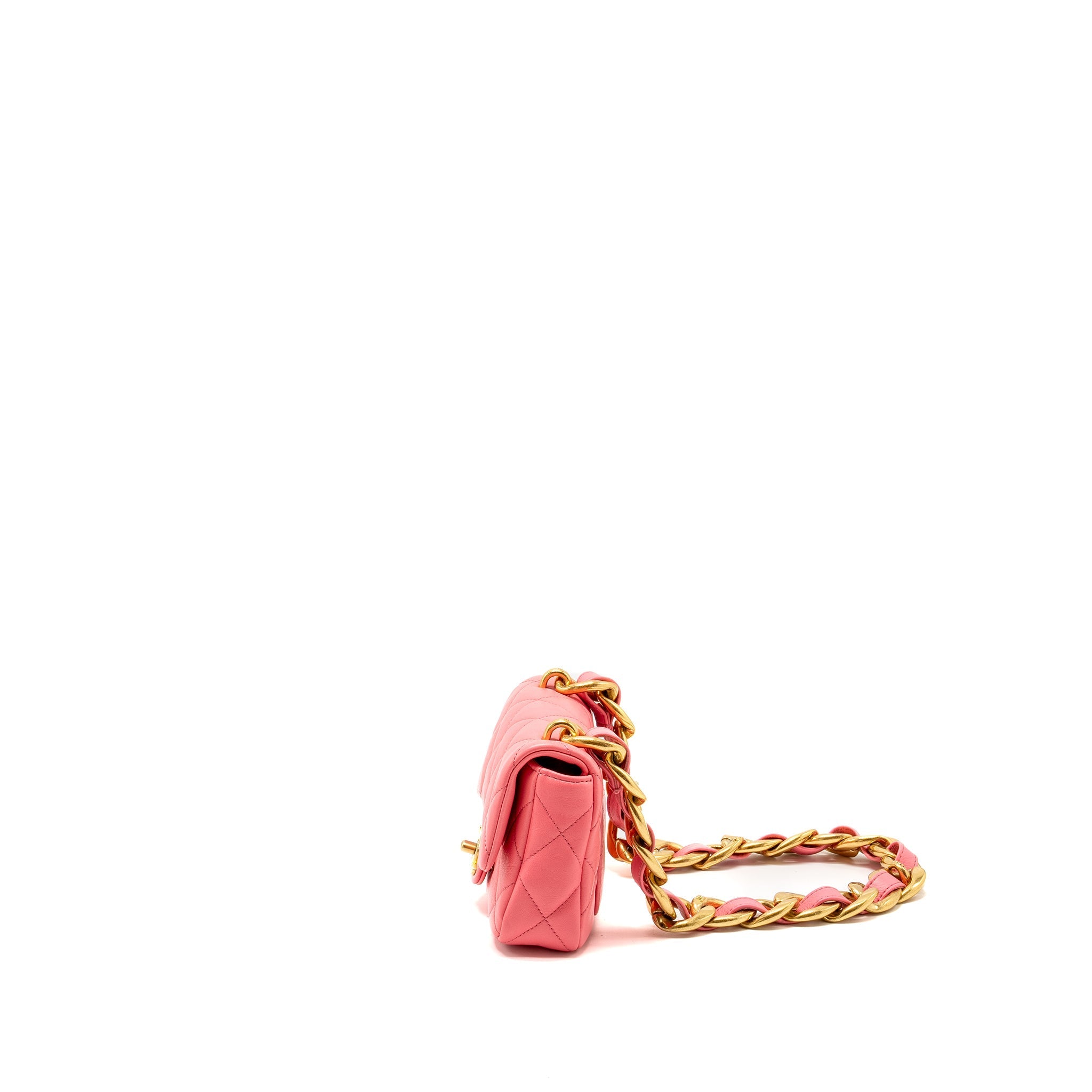 CHANEL MINI FUNKY TOWN FLAP BAG LAMBSKIN PINK GHW (MICROCHIP)