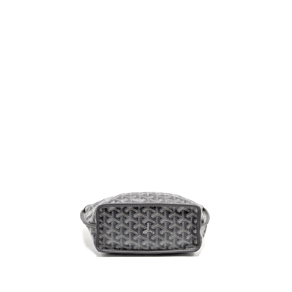 GOYARD MINI ANJOU TOTE BAG GOYARDINE CANVAS/CALFSKIN GREY SHW