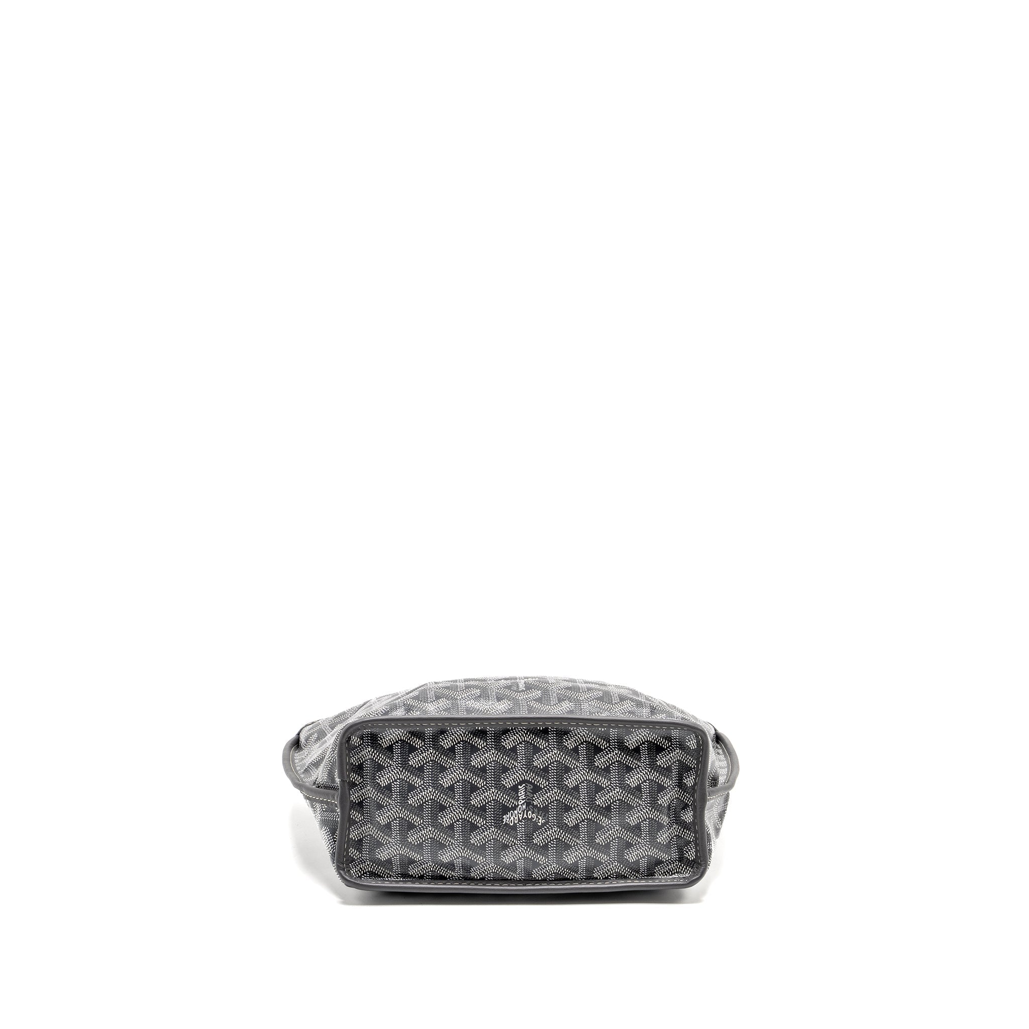 GOYARD MINI ANJOU TOTE BAG GOYARDINE CANVAS/CALFSKIN GREY SHW