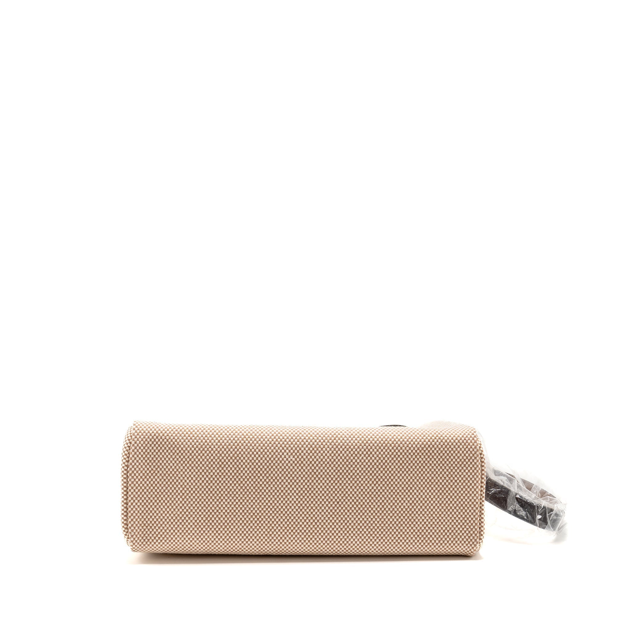 HERMES HERBAG 31 ZIP BAG CANVAS/LEATHER ECRU/BEIGE/EBENE GHW