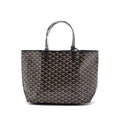 GOYARD SAINT LOUIS PM TOTE BAG GOYARDINE CANVAS/CALFSKIN BLACK SHW