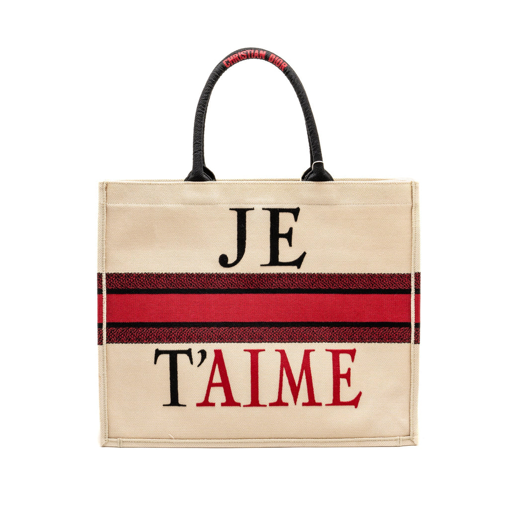DIOR DIORAMOUR VALENTINES JE T’AIME LIMITED EDITION LARGE BOOK TOTE CANVAS MULTICOLOUR