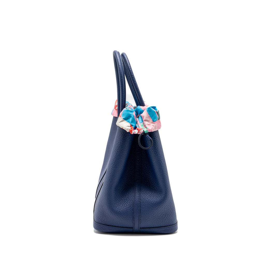 HERMES GARDEN POUCH 36 COUNTRY/SOIE TECH BLUE SAPHIR/PINK/BLUE AZTEQUE