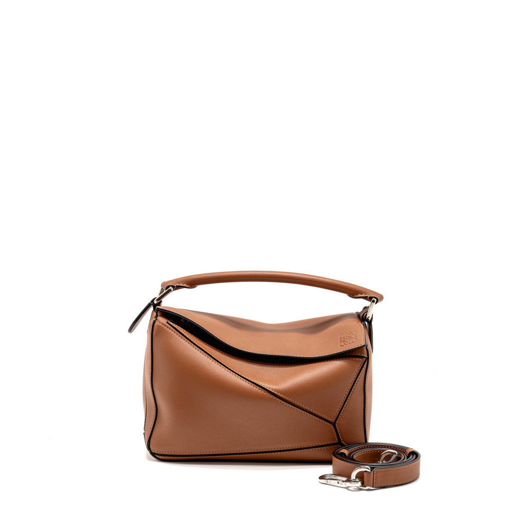 LOEWE SMALL PUZZLE BAG CALFSKIN TAN GHW