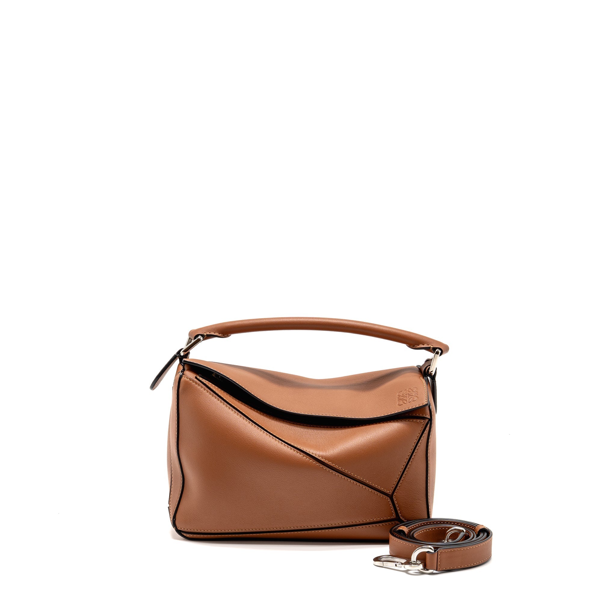 LOEWE SMALL PUZZLE BAG CALFSKIN TAN GHW