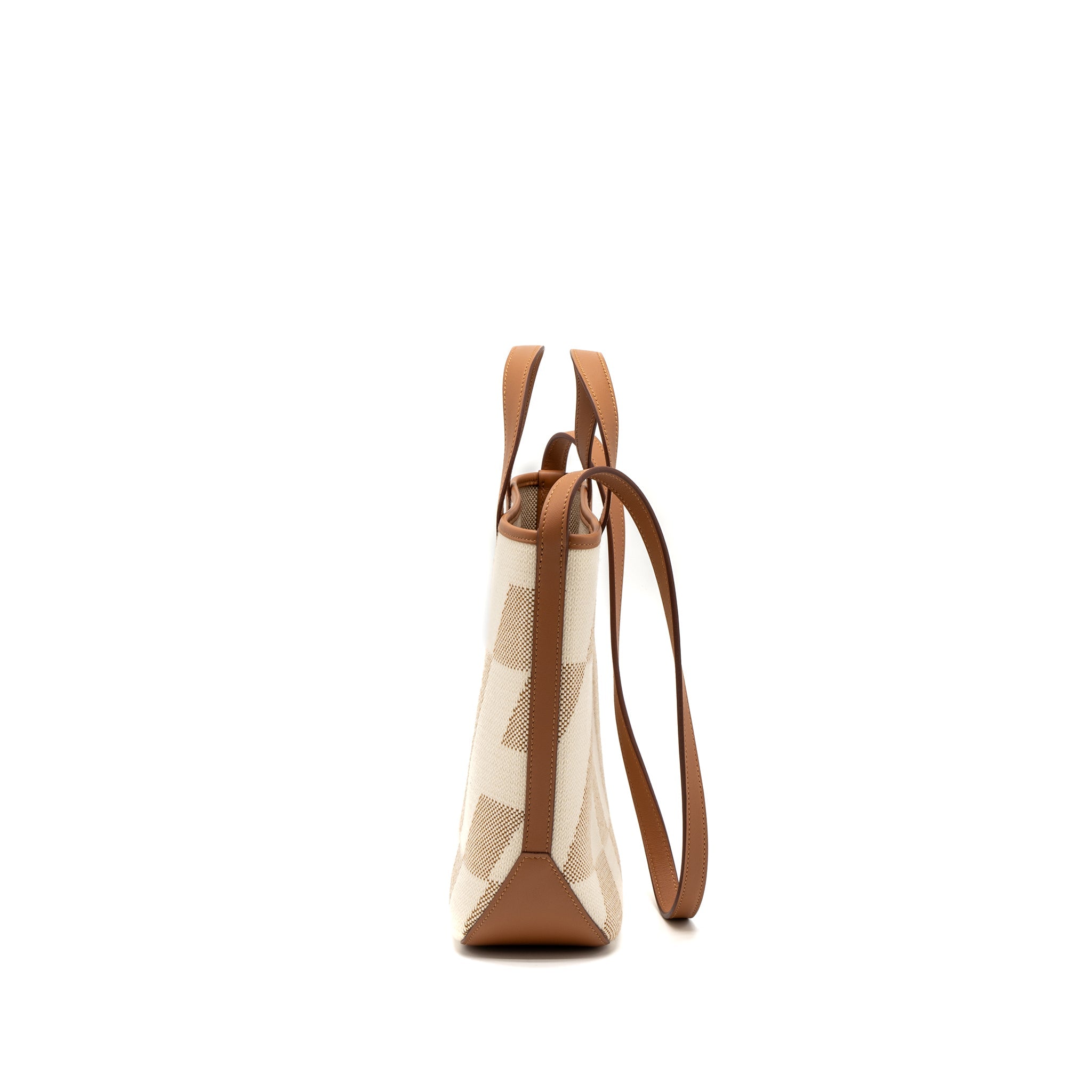HERMES CABAS H EN BIAIS 27 BAG CANVAS/LEATHER ECRU/NATURAL/GOLD