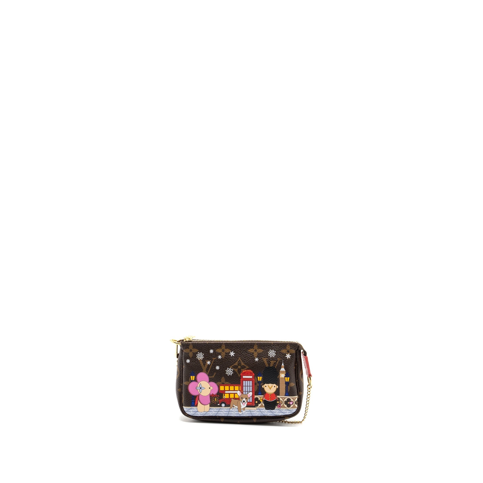 LOUIS VUITTON MINI POCHETTE ACCESSORIES 2021 XMAS LONDON LIMITED EDITION MULTICOLOUR GHW