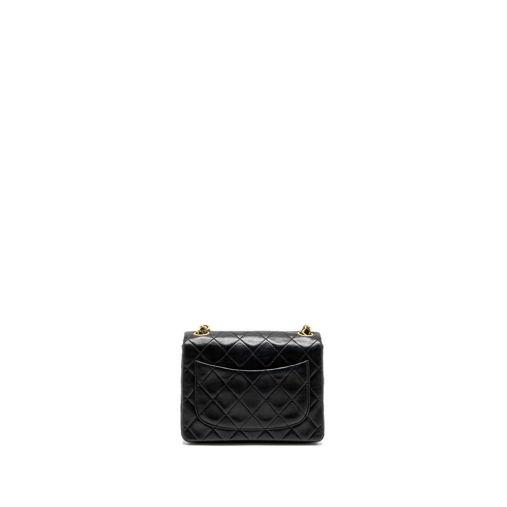 CHANEL VINTAGE MINI SQUARE FLAP BAG LAMBSKIN BLACK GHW