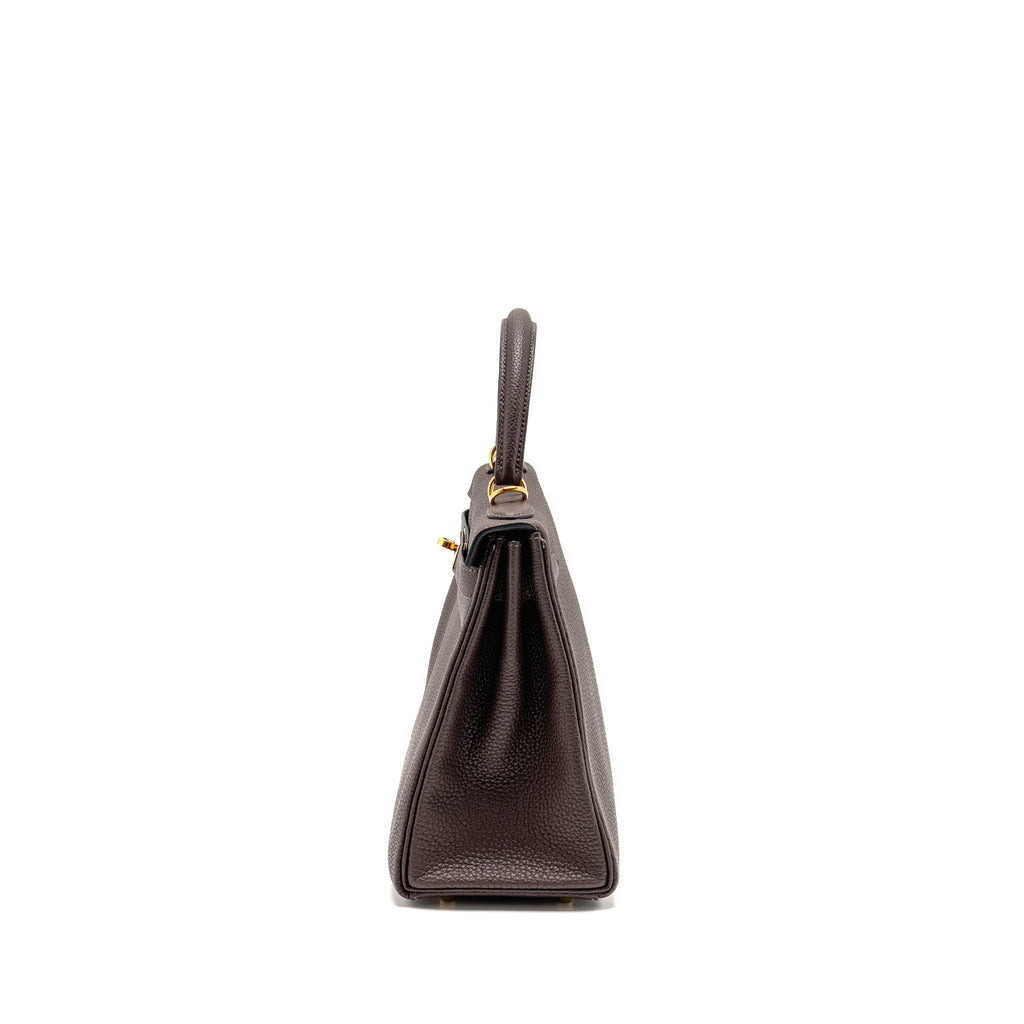 HERMES KELLY 28 TOGO CHOCOLATE GHW