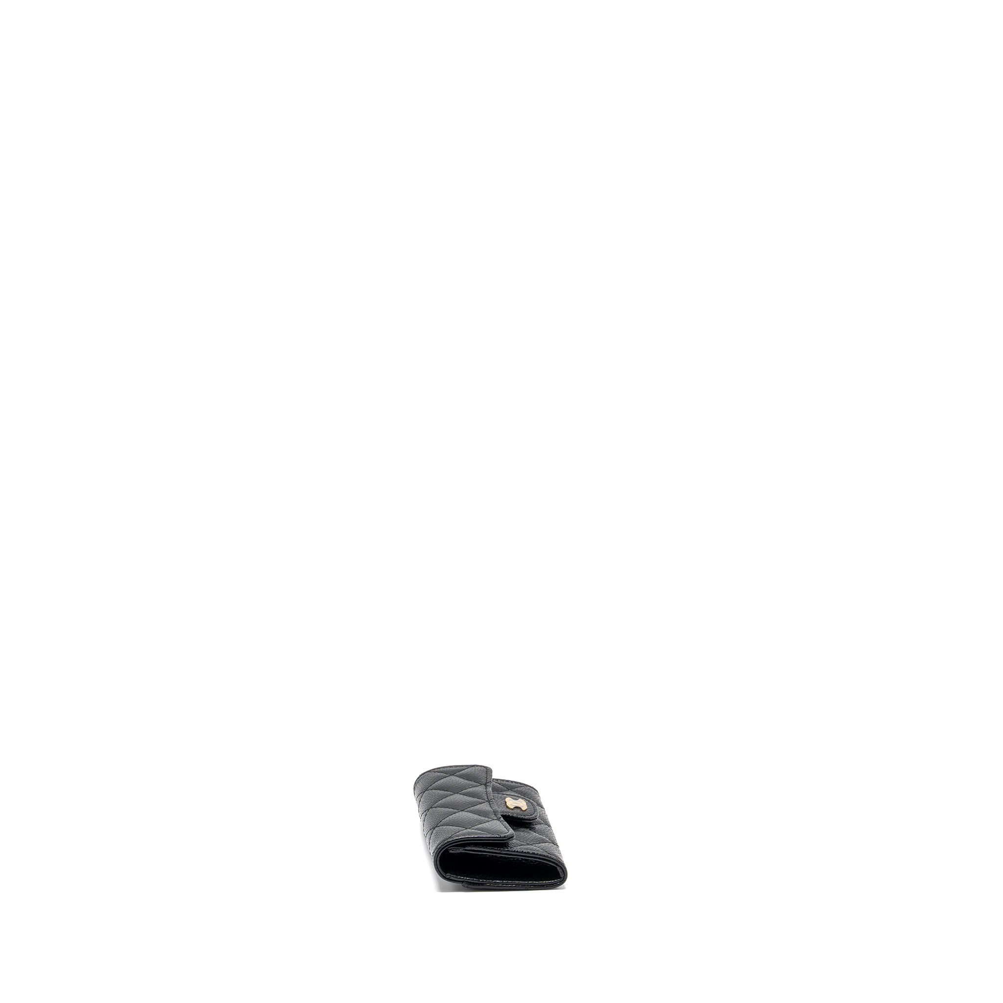 CHANEL CLASSIC FLAP CARD HOLDER CAVIAR BLACK GHW  (MICROCHIP)