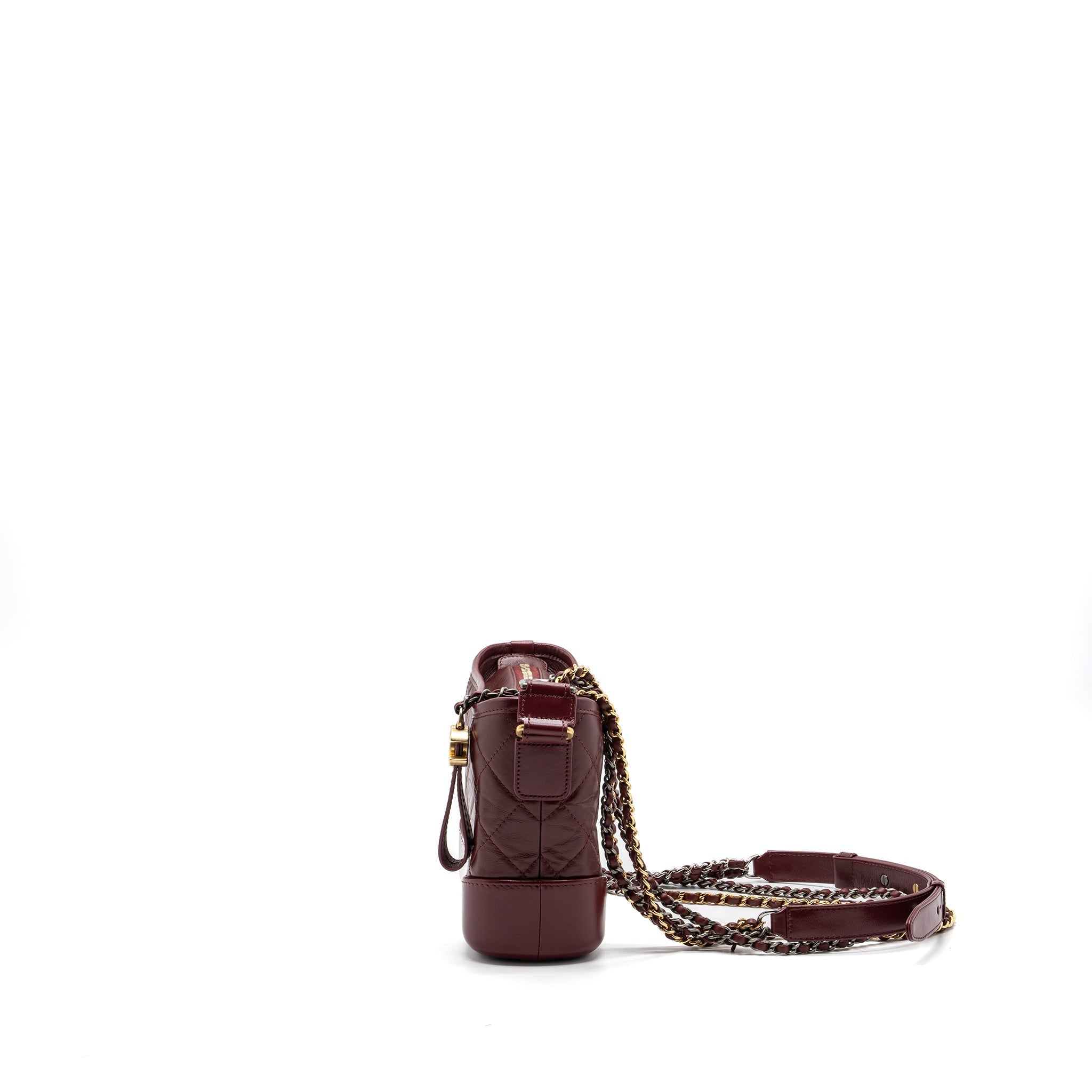 CHANEL SMALL GABRIELLE HOBO BAG CALFSKIN RED MULTICOLOR HARDWARE