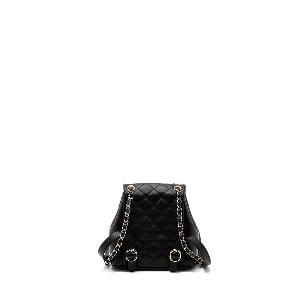 CHANEL 23A MINI TRIPLE PACK BACKPACK CALFSKIN BLACK LGHW (MICROCHIP )