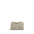 CHANEL MEDIUM CLASSIC DOUBLE FLAP BAG LAMBSKIN LIGHT GREY LGHW (MICROCHIP)