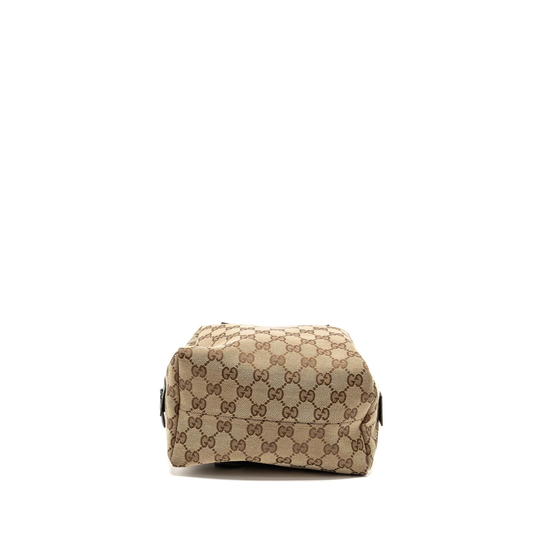 GUCCI BALTHUS TOFU HANDBAG GG CANVAS/ LEATHER BEIGE/ DARK GREEN