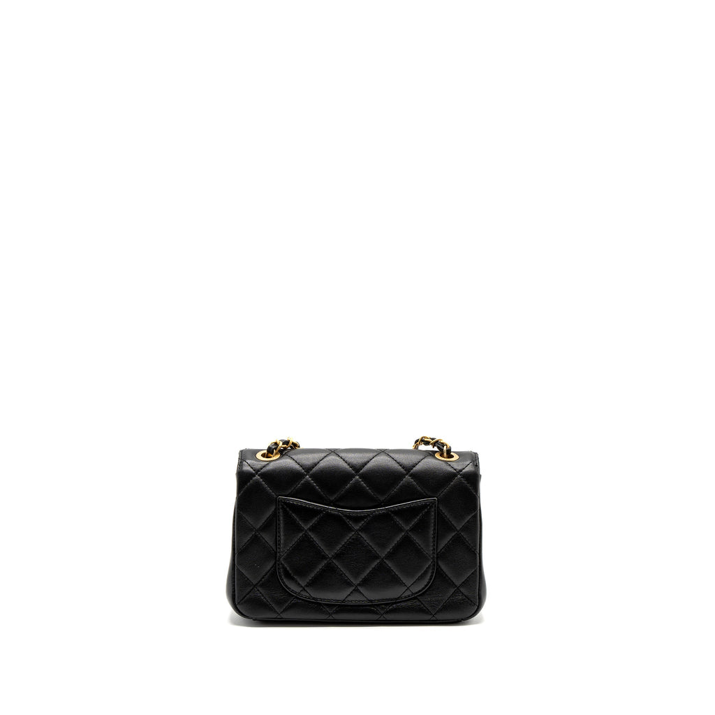 CHANEL LIMITED EDITION QUILTED FLAP BAG LAMBSKIN BLACK GHW (MICROCHIP)