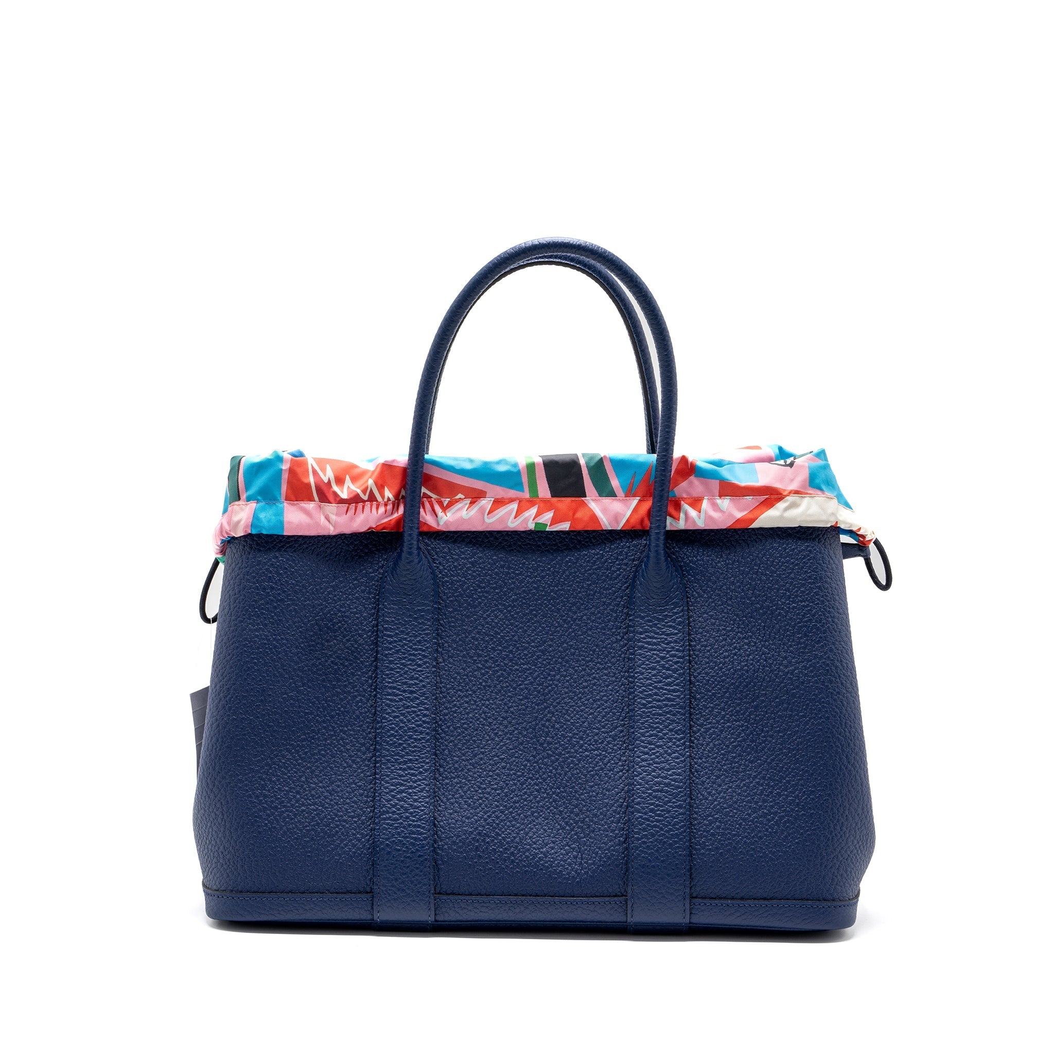 HERMES GARDEN POUCH 36 COUNTRY/SOIE TECH BLUE SAPHIR/PINK/BLUE AZTEQUE