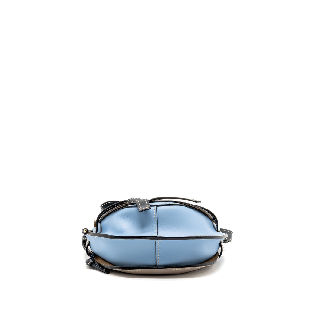 LOEWE SMALL GATE BAG CALFSKIN GREY/BLUE/MULTICOLOUR