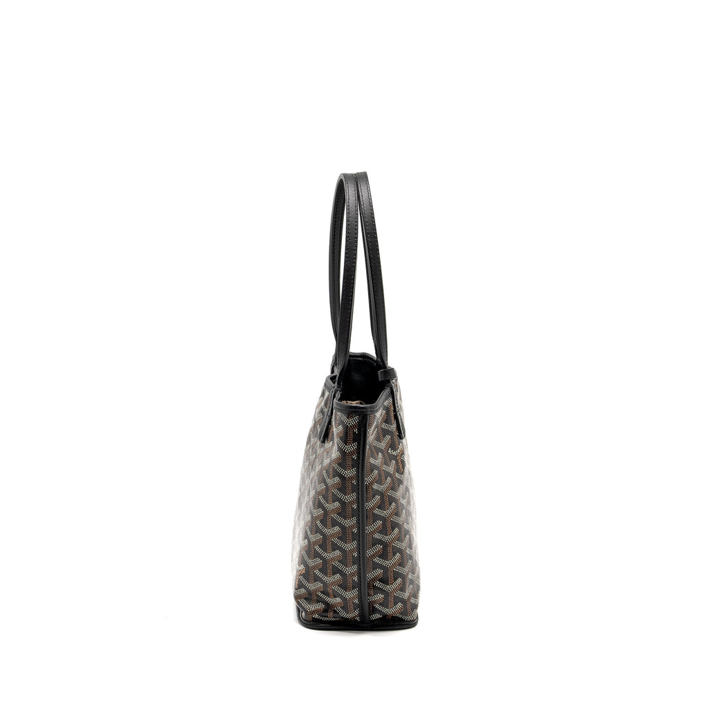 GOYARD MINI ANJOU TOTE GOYARDINE CANVAS / CALFSKIN BLACK SHW