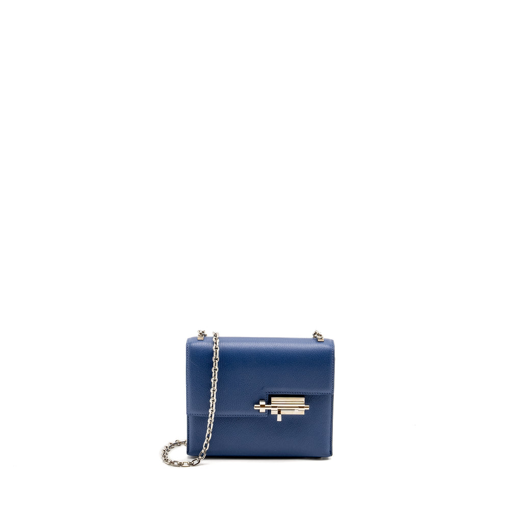 HERMES MINI VERROU CHÈVRE MYSORE BLUE BRIGHTON SHW
