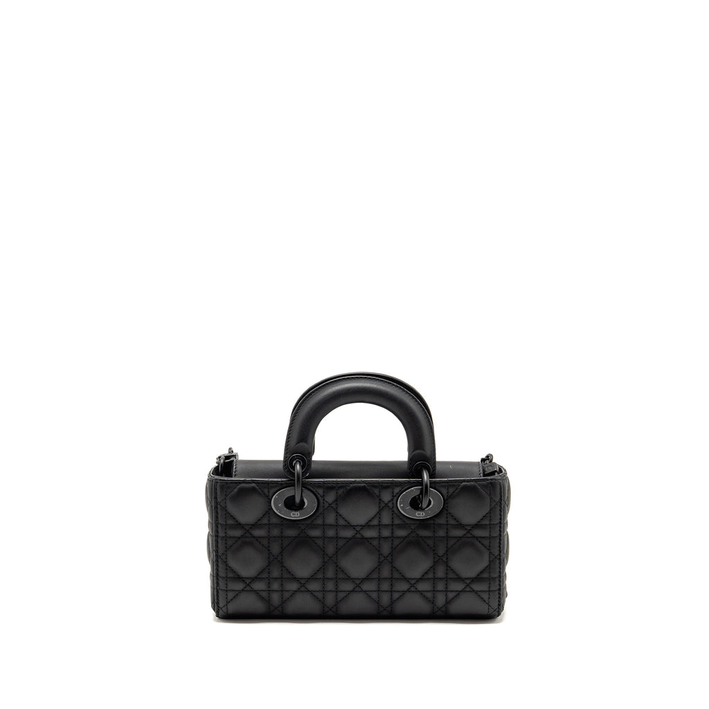 DIOR SMALL LADY D-JOY BAG BLACK ULTRAMATTE CALFSKIN SO BLACK